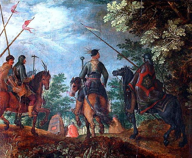 Roelant Savery Polish cavalry marching in the wood